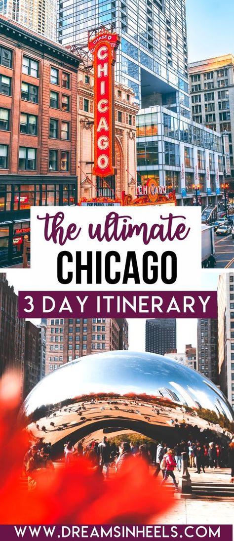 Looking for the perfect 3 day Chicago Itinerary? Chicago is one of America's most iconic cities and there are plenty of amazing things to do. This post will help you to get the most out of your visit with a list of the best things to do in Chicago in three days. This 3 days in Chicago itinerary is curated by a local. | Chicago aesthetic | Chicago skyline | Chicago photography | Chicago itinerary | Visit Chicago travel tips | USA Travel | visit Chicago food | visit Chicago things to do | #Chicago Chicago Places To Visit, Aesthetic Chicago, Chicago Itinerary, Chicago Weekend, Chicago Travel Guide, Chicago Vacation, Chicago Things To Do, Chicago Aesthetic, Things To Do In Chicago