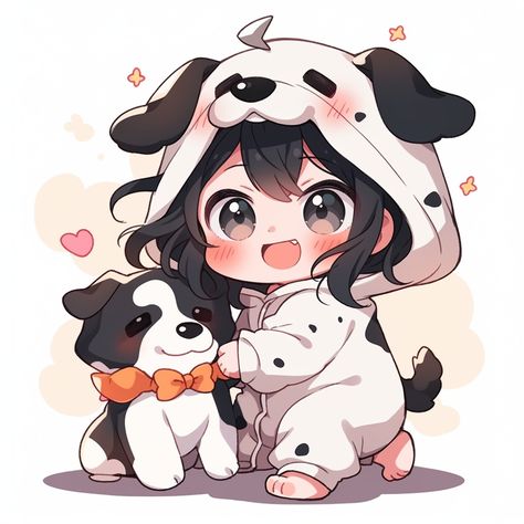 Chibi Dog, Cartoon Logic, Anime Puppy, Anime Bebe, Chibi Cat, Images Kawaii, Chibi Anime Kawaii, Cute Pokemon Wallpaper, Cute Animal Drawings Kawaii