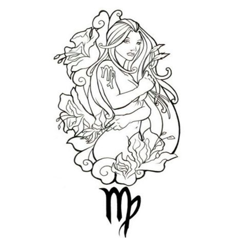 VIRGO By: Chronoperates At Deviant Art Tattoo Ideas Female Virgo, Virgo Art Drawing, Virgo Art Goddesses, Virgo Drawings, Virgo Coloring Pages, Persephone Halloween, Virgo Drawing, Virgo 2023, Art Zodiac Signs