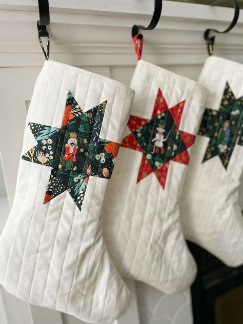 Nutcracker Handmade Quilted Stocking - Etsy Quilted Stocking, Quilted Christmas Stockings, Paper Fabric, Christmas Inspo, Merry Little Christmas, Babies First Christmas, Cozy Christmas, Christmas Cheer, Poinsettia