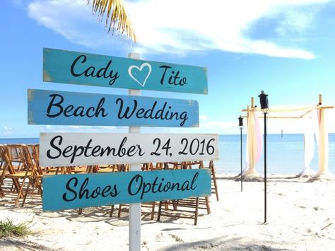 Wedding Decor Beach, Wedding Direction Signs, Beach Wedding Signs, Direction Sign, Wedding Directions, Destination Wedding Decor, Wedding April, Beach Wedding Reception, Dream Beach Wedding