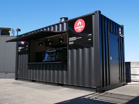 Container Kitchen Design, Container Food Truck, Restaurant Container Ideas, Storage Container Restaurant, Shipping Container Coffee Shop Drive Thru, Shipping Container Food Court, Food Containers Design, Cargo Container Restaurant, Shipping Container Restaurant