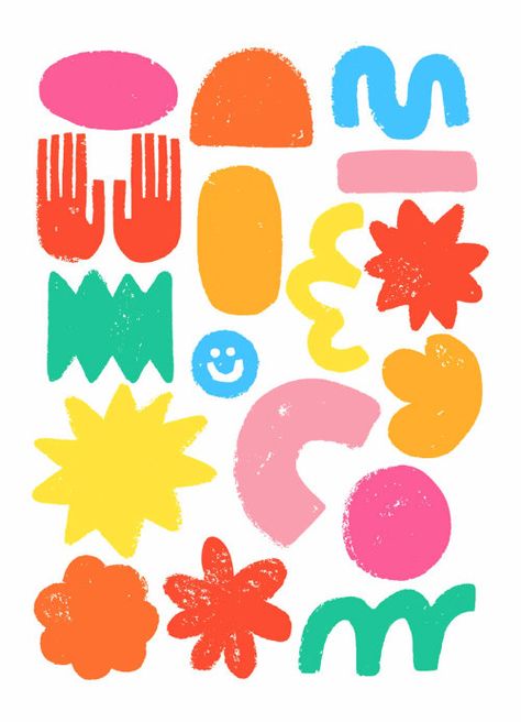 Playground Graphic Design, Brazilian Color Palette, Illustration And Graphic Design, Bold Illustration Style, Playful Colour Palette, Graphic Design Doodles, Eclectic Graphic Design, Kindergarten Branding, Inclusion Illustration