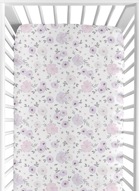 Lavender Nursery, Purple Nursery, Baby Crib Sheets, Baby Sheets, Crib Toddler Bed, Sweet Jojo Designs, Nursery Bedding Sets, Jojo Designs