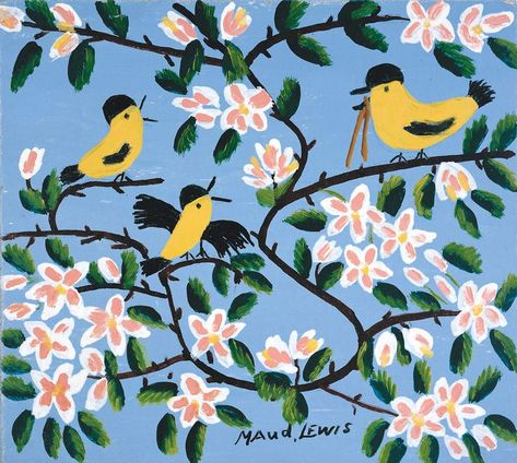 Maudie Lewis, Maud Lewis, Fancy Art, Postcard Art, Canadian Art, Folk Art Painting, Daily Art, Digital Art Prints, Art History