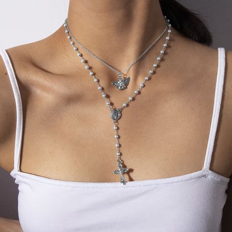 Pearl cross necklace