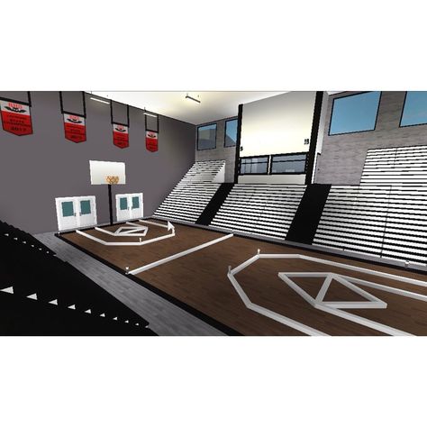 School Gym Bloxburg, Bloxburg Basketball Court, Bloxburg School Build Exterior, Bloxburg School Layouts, Town Bloxburg, Bloxburg School, Bloxburg Rooms, School Reception, Bloxburg Town