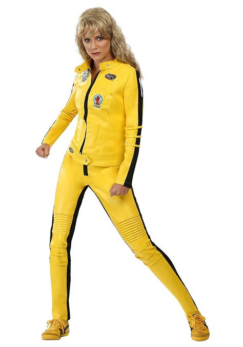 Amazon.com: Fun Costumes womens Kill Bill Beatrix Kiddo Motorcycle Suit: Clothing Kill Bill Halloween, Kill Bill Costume, Yellow Motorcycle, Motorcycle Racing Jacket, Halloween Costume Women, Authentic Costumes, Fun Costumes, Halloween Costume Suit, Bride Costume