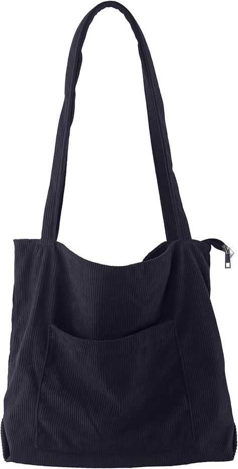 Amazon.com: ALUWU Corduroy Tote Bag for Women Corduroy Purse with Front Pocket and Zipper Shoulder Hobo Handbags Simple Canvas Purse, Begie : Clothing, Shoes & Jewelry Aesthetic College Bags, Bags Aesthetic School, School Tote Bags College, Must Have Bags For Women, Corduroy Purse, Brandy Girl, Corduroy Tote Bag, Simple Bag, Tote Bags For School