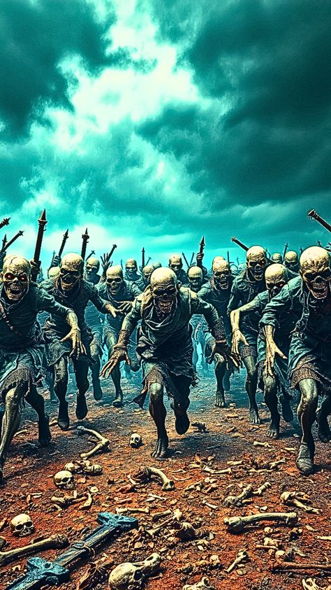 zombie lord is sending friends... can you survive?  #darkfantasy #fantasyart Horror Places, Zombie Horde, Undead Army, Zombie Army, Zombie Art, Fantasy Aesthetic, Fantasy Landscape, Dark Fantasy Art, Fantasy World