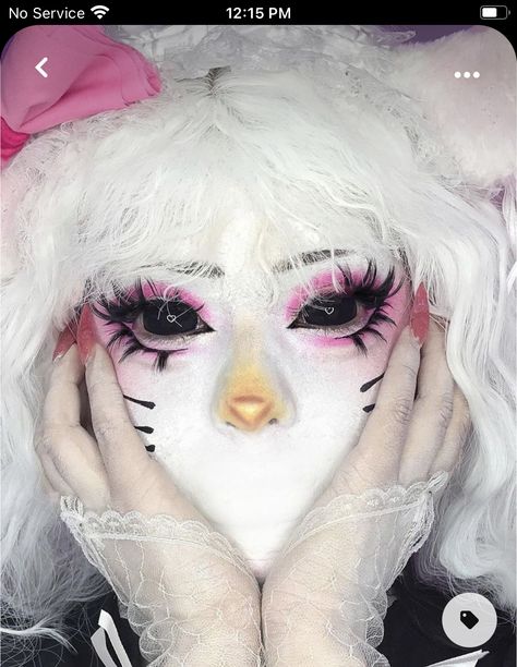 Hello Kitty Costume, Vampire Bride, Hello Kitty Makeup, Alt Makeup, Graphic Makeup, Pretty Halloween, Horror Makeup, Halloween Makeup Inspiration, Cool Makeup Looks