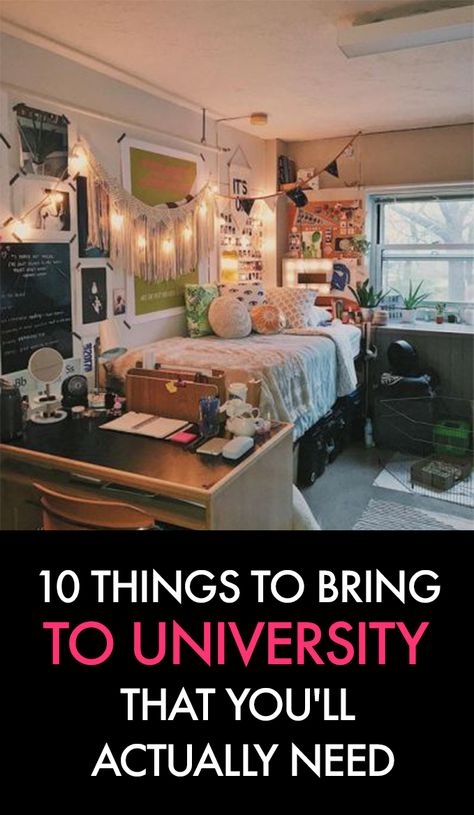 University Bedroom, University Rooms, Beautiful Dorm Room, Uni Dorm, University Dorms, Dorm Sweet Dorm, College Dorm Room Decor, 10 Essentials, Uni Room