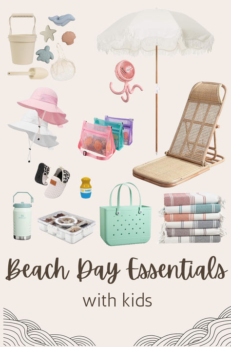 Planning a beach day with kids? Make sure you have everything you need for a fun and stress-free outing! Check out our list of must-have beach day essentials, including sun protection, snacks, toys, and more. These tips and tricks will ensure your family has a fantastic time by the sea. Summer aesthetic. Summer must haves.  🏖️👶🕶️ #BeachDay #FamilyFun #KidsEssentials #BeachTips Beach Essentials For Families, Beach Must Haves For Kids, Beach Trip With Kids, Beach Day With Kids, Beach Vacation Must Haves, Beach Toys For Kids, Beach With Kids, Family Cookout, Beach Day Essentials