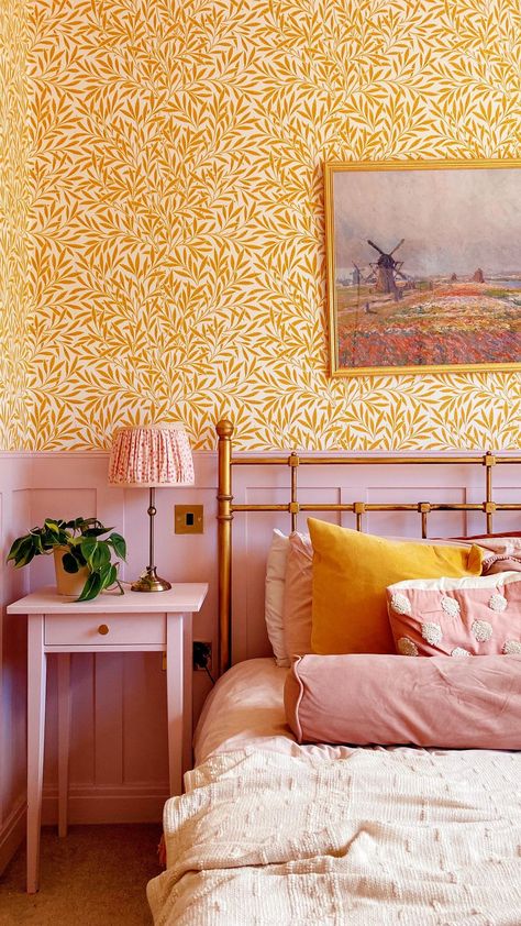 Pink Mother Of Bride Dress, Ikea Nightstand Hack, 19 Aesthetic, Ikea Nightstand, Japandi Living Room, Mother Of Bride Dress, Japandi Living, Aesthetic Bedroom Ideas, Yellow Bedroom