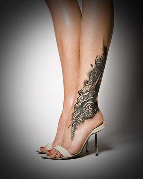 Ankle scar coverup Smallish Tattoos, Klimt Tattoo, Calf Tattoos For Women, Best Leg Tattoos, Lower Leg Tattoos, Ankle Tattoo Designs, Petit Tattoo, Ankle Tattoos For Women, Dragon Tattoo For Women