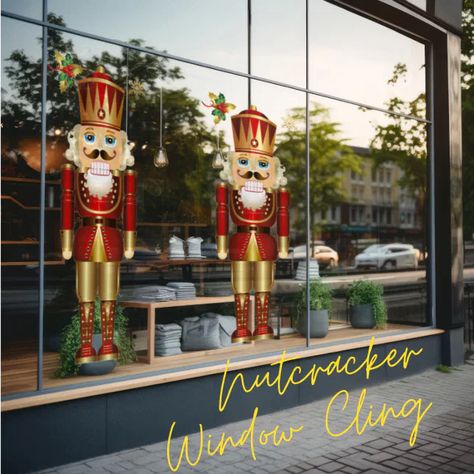 Nutcracker Window Cling | Zazzle Nutcracker Window Display, Nutcrackers Display, Christmas Store Displays, Flower Shop Interiors, Humorous Pictures, Christmas Window Decorations, Window Cling, Christmas Store, Christmas Window