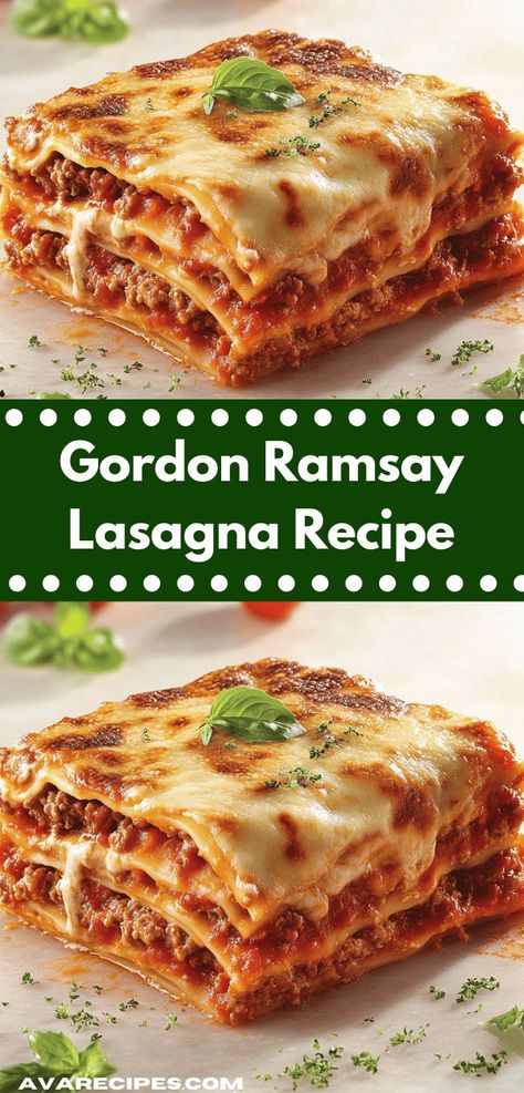 Need a family-friendly dinner idea? Discover the magic of Gordon Ramsay Lasagna, a delicious blend of flavors that can be made in one pan. This casserole recipe is perfect for busy evenings with loved ones. Gordon Ramsay Lasagna Recipe, Casserole Recipes For Family, Casserole Recipes With Ground Beef, Easy Casserole Recipes For Dinner, Gordon Ramsay Dishes, Beef Lasagna Recipe, Homemade Lasagna Recipes, Classic Lasagna Recipe, Casserole Recipes For Dinner