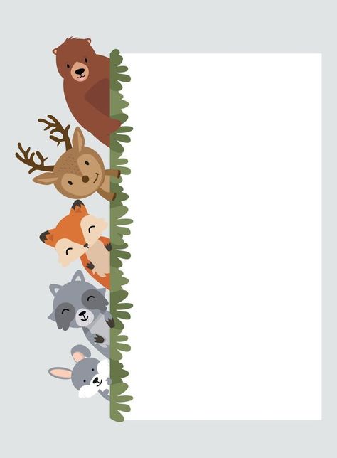 Animal Backgrounds, Woodland Background, Animal Frame, Animals Background, Woodland Clipart, Animal Background, Christmas Classroom Door, Woodland Animals Theme, Fall Classroom Decorations