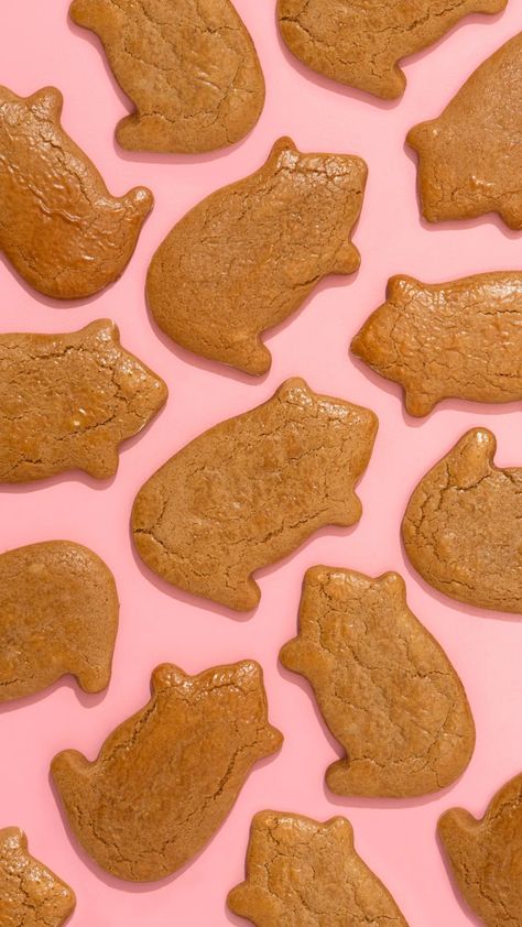 Marranitos & Puerquitos (Soft Mexican Gingerbread Pig Shaped Cookies) - Chicano Eats Piggy Cookies, Mexican Cookies Recipes, Cookie Wallpaper, Cake Supply Store, Mexican Cookies, Pig Cookies, Pink Food Coloring, Shaped Cookies, Cake Supplies