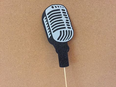 Microphone Prop, Old Microphone, Retro Microphone, Wedding Photo Prop, Birthday Photo Booth, Sugar Cookie Royal Icing, Birthday Photo Booths, Photo Booth Prop, Halloween Fairy