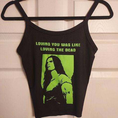 Styling White Crop Top, Type O Negative Merch, Trashy Goth, Type O Negative Shirt, Cool Tank Tops, Gothic Tank Tops, Goth Outfit Ideas, The Color Black, Type O Negative