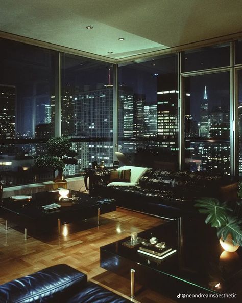 80s Nyc Apartment, 80s New York Apartment, 80s Penthouse Aesthetic, 90s Penthouse, Apartment Building Aesthetic, Nyc Penthouse Aesthetic, 80s Luxury Interior, Condos Luxury Apartments, New York Penthouse Aesthetic