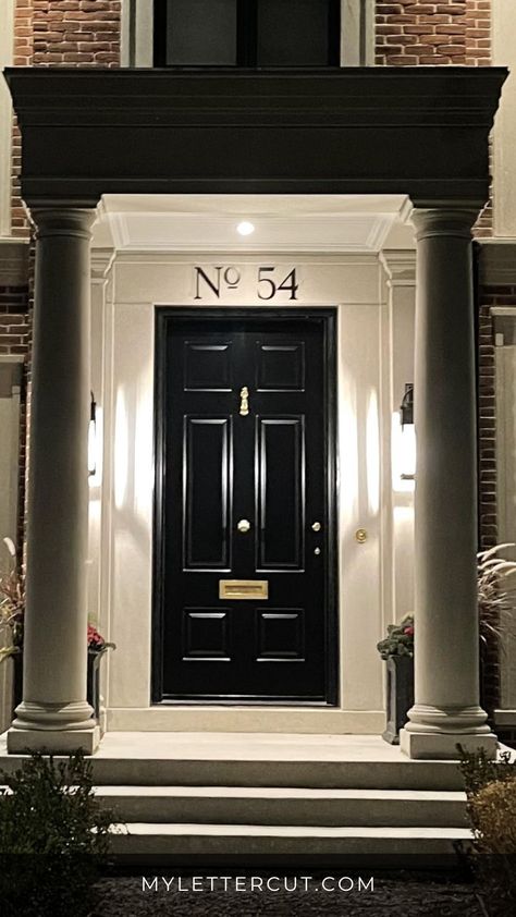 These are popular house numbers for giving your home some awesome curb appeal! They come in a variety of modern styles and colors that will complement any home. So get your modern address now and add some personality to your home! Don't forget - modern house numbers make great Christmas gifts as well. #curbappeal #newhomegift #diygift #Modernhousenumbers #Addressnumbers #housenumbersign #floatingnumber #diy #doityourself #christmasgiftidea Address Display Ideas, Address Numbers On Front Door, House Numbers On Colonial House, Front Door House Numbers, Colonial House Numbers, Modern Portico Entrance, Front Door Curb Appeal Ideas, Colonial House Front Door, Colonial House Front Porch