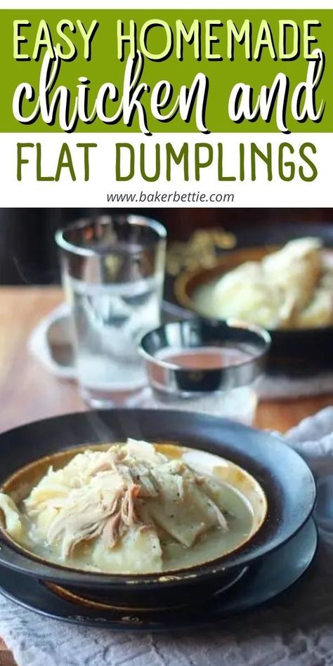 Chicken And Flat Dumplings Recipe, Chicken And Flat Dumplings, Flat Dumplings Recipe, Flat Dumplings, Ribs Meal, Chicken And Dumplin Recipe, Dumplin Recipe, Chicken N Dumplings, Baker Bettie