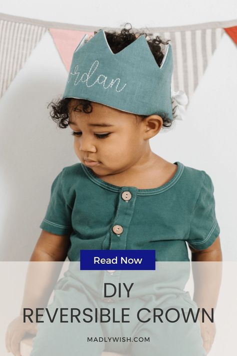 Fabric Crown Pattern Free, Boy Birthday Crown Template, Fabric Crown Pattern, Fabric Crowns For Kids, Birthday Crown Sewing Pattern, Baby Birthday Crown Fabric, Diy Birthday Crown, Baby Birthday Crown, First Birthday Crown