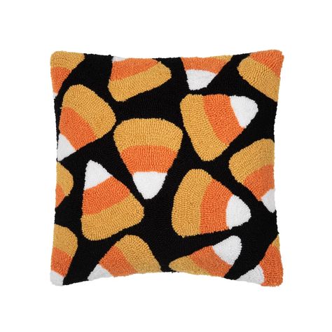 Candy Corn Hooked Pillow | Michaels Dragon Halloween, Halloween Bedroom Decor, Halloween Bedroom, Candy Corn Halloween, Halloween Ghost Decorations, Hooked Pillow, Halloween Throw Pillow, Halloween Drinks, Pumpkin Lights