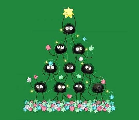 Tis the Season for Kawaii Mobile Wallpapers! - kawaii post - Imgur Totoro Christmas Wallpaper, Christmas Studio Ghibli, Studio Ghibli Christmas, Totoro Christmas, Christmas Widgets, Neighbour Totoro, Kawaii Christmas, Anime Christmas, Studio Ghibli Art