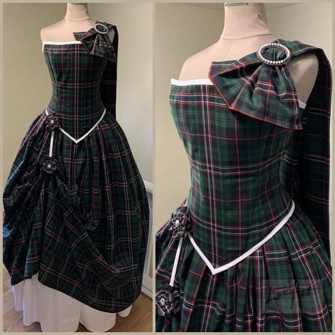 Scottish Royalty Dress, Scotland Traditional Dress, Scottish Culture Traditional Dresses, Traditional Scottish Womens Clothing, Scotish Clothes Traditional Women, Tartan Gown, Tartan Wedding Dress Scotland, Scottish Wedding Dresses, European Clothes