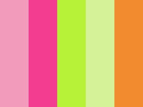 Lime Green Pallete, Neon Green Pallete, Lime Green And Pink Color Palette, Green Yellow Orange Pink Color Palette, Neon Colour Combinations, Neon Pink Color Combination, Hot Pink And Green Color Palette, Neon Yellow Colour Palette, Neon Coral Color Palette