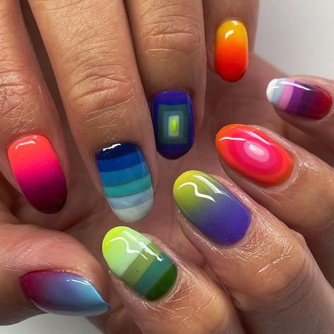 James Turrell Nails, James Turrell, Spring Nail Colors, Gel Designs, Rainbow Nails, Spring Nail, Gel Nail Art, May 27, Ombre Nails