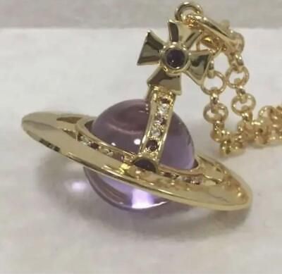 Top Seller for Vivienne Westwood Necklace Small Orb Gold Purple w/drawstring [V1109, Fashion Jewelry Vivienne Westwood Necklace Purple, Purple Vivienne Westwood, Vivian Westwood, Raven Claw, Vivienne Westwood Necklace, Fantasy Accessories, Vivienne Westwood Fashion, Westwood Necklace, Cha Ching