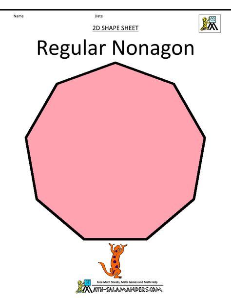 letter n shape nonagon nine sides Nonagon Shape, Grade R Worksheets, Math Sheets, Math Help, 2d Shapes, Letter N, Free Math, Pre School, Math Games