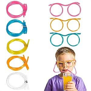 Straw Glasses, Curly Design, Fun Party Drinks, Social Media Party, Fun Glasses, Crazy Straws, Fun Straws, Straw Covers, Beach Party Decorations