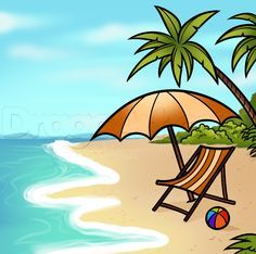 How to Draw a Beach Scene, Step by Step, Other, Landmarks & Places, FREE Online Drawing Tutorial, Added by Dawn, June 3, 2014, 5:06:43 pm Beach Sketches, Beach Cartoon, A Beach Scene, Beach Scene Painting, Summer Drawings, Beach Drawing, Easy Draw, Scene Drawing, Artistic Images