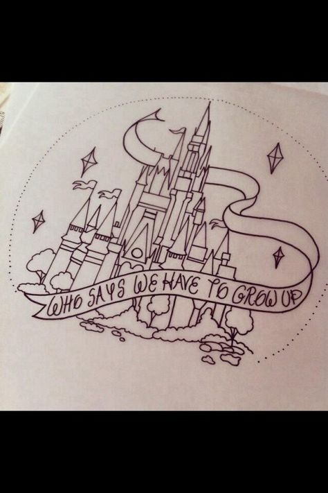 Castle Tattoos, Disney Castle Drawing, Trace Art, Competition Nails, Disney Castle Tattoo, Disney Sleeve Tattoos, Tracing Art, Castle Tattoo, Disney Sleeve