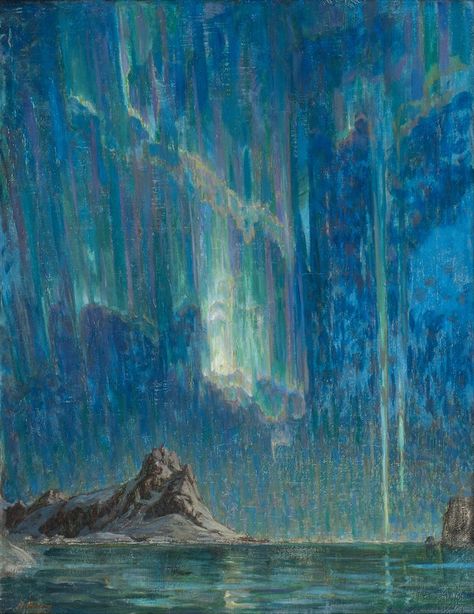 “Firelight Flickering on the Ceiling of the World”: The Aurora Borealis in Art – The Public Domain Review Northern Lights Canvas, Art Mini Toile, Norway Landscape, Edmund Dulac, Modern Art Movements, Walter Crane, Painting Ideas For Beginners, Personal Color, Textured Canvas Art