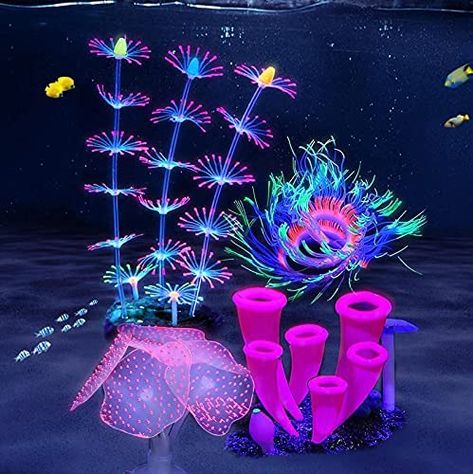 Pool Noodle Garland Coral Reef, Coral Reef Sensory Table, Plastic Coral Reef, Glow Fish Tank, Coral Reef Plants, Avatar Theme, Glow Fish, Horn Coral, Artificial Coral