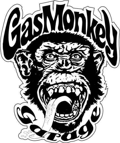 Gas Monkey Garage Logo, Monkey Svg, Richard Rawlings, Garage Logo, Monkey Stickers, Monkey Logo, Monkey Garage, Gas Monkey Garage, Free Gas