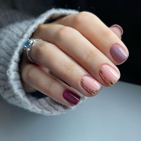 50 Best Nail Designs to Inspire You Cute Short Nail Designs, Autumn Nail Designs, Best Nail Designs, Plum Nails, Mauve Nails, Cute Short Nails, Autumn Nail, Short Nail, Fall Nail Art