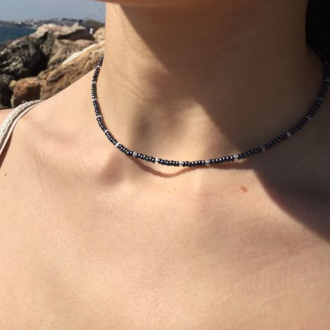 Surfer Woman, Leather Anklets, Anklets For Women, Choker Black, Black Choker Necklace, Ankle Chain, Black Bead Necklace, Aegean Sea, Black Choker