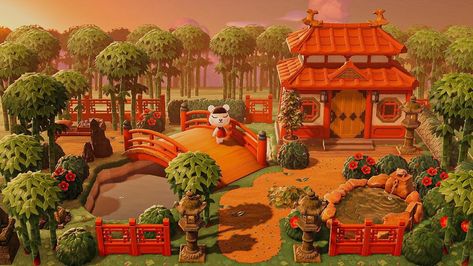 Zen Resort, Japanese Town, Animal Crossing 3ds, Animal Crossing Wild World, Island Theme, Animal Crossing Characters, New Animal Crossing, Animal Crossing Game, Island Design