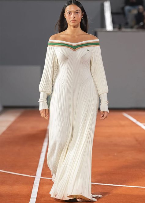 Lacoste Lacoste Dress, Lacoste Women, Off Shoulder Dresses, Wool Overcoat, Sporty Chic, Athletic Fashion, Creative Director, Paris Fashion, Paris Fashion Week