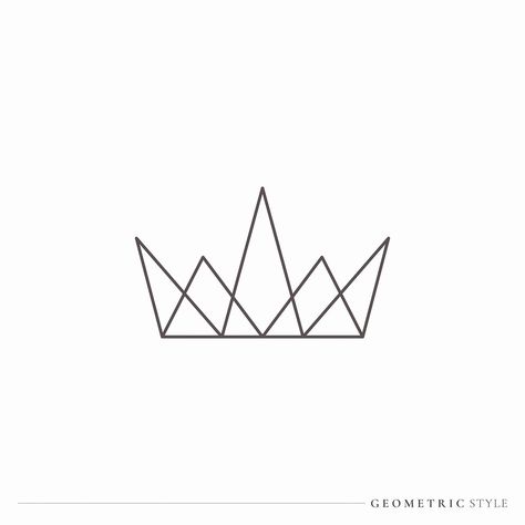 Geometric Crown Tattoo, Queen Crown Illustration, Crown Abstract, Abstract Design Geometric, Geometric Crown, Typographic Tattoo, Support Tattoo, Small Crown Tattoo, Crown Vector