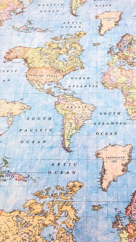 World Map Fabric, Maps Aesthetic, Map Fabric, World Map Wallpaper, Map Wallpaper, Map Of The World, Travel Wallpaper, Fabric Stamping, Photo Wall Collage