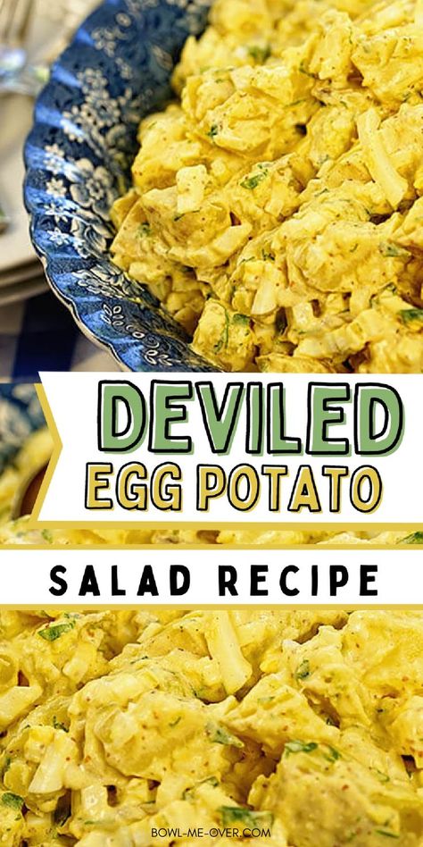 Deviled Egg Potato Salad Recipe, Egg Potato Salad Recipe, Potato Salad Creamy, Potato Salad With Eggs, Egg Potato Salad, Salad With Eggs, Deviled Egg Potato Salad, Egg Potato, Bbq Cookout