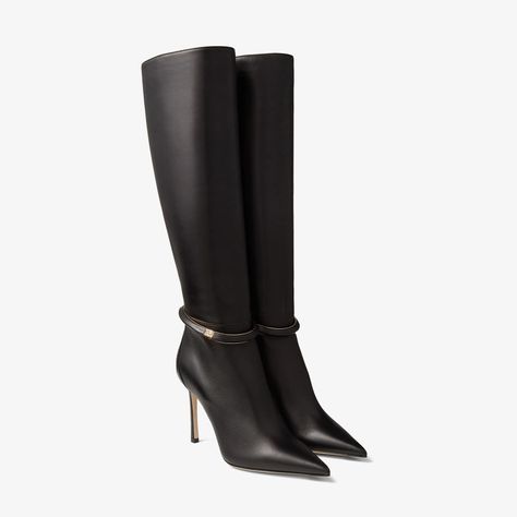 Shoe Storage Design, Jimmy Choo Boots, Black Knee Boots, Leather Knee Boots, Autumn 2022, Leather Cuffs Bracelet, Knee High Leather Boots, Gorgeous Shoes, Jimmy Choo Shoes